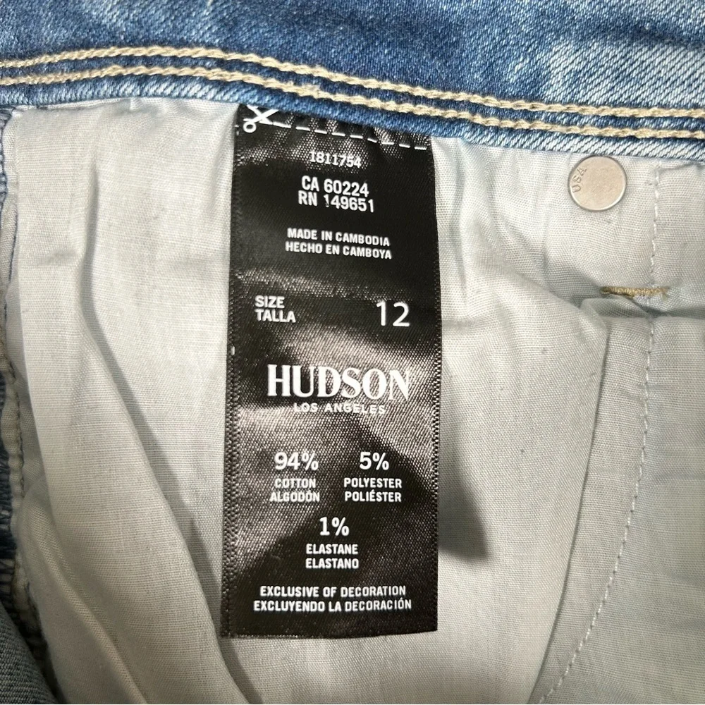 Hudson Ladies' Straight High Rise Leg Flap Pocket Jean 12 32W 28.5L NWT